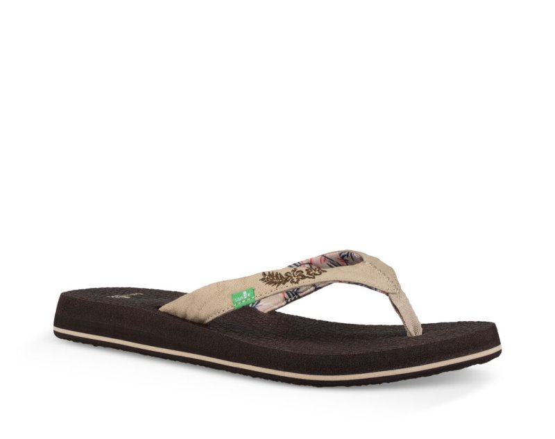 Sanuk Yoga Paradise 2 Women's Flip Flops Beige | Canada 6UZG